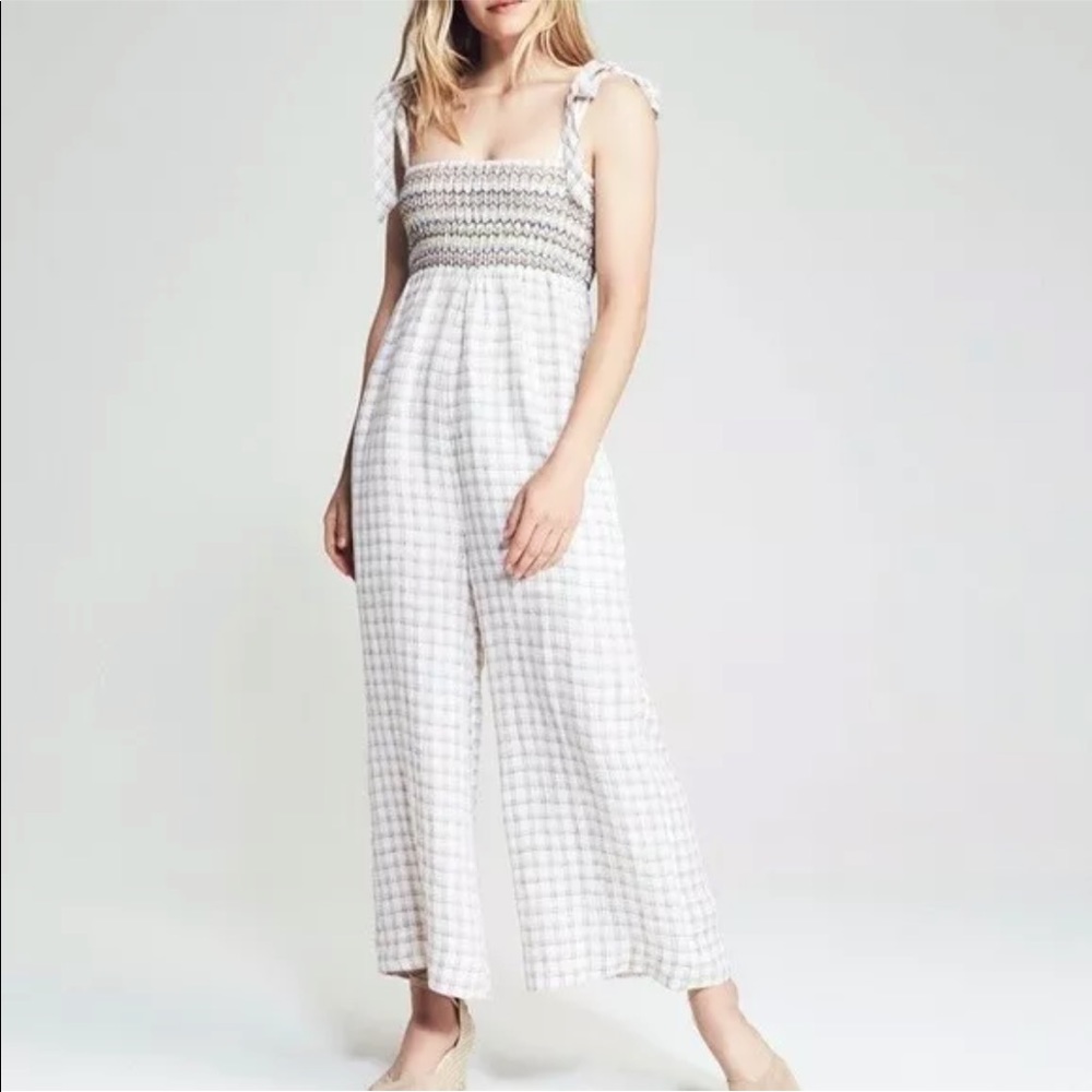 Faherty Eloise Jumpsuit Crispin Windowpane XS NWT
